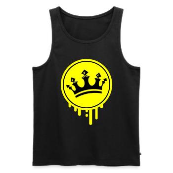 Crown King Symbol - Men's Premium Organic Tank Top - black - Front - AI Model Male 178 light (178cm)
