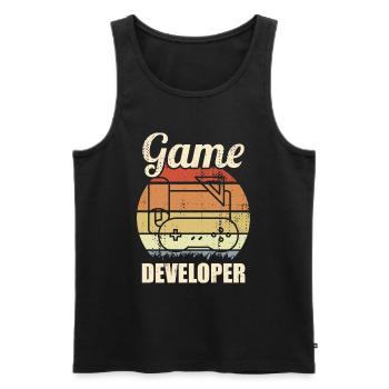 Game Development - Men's Premium Organic Tank Top - black - Front - AI Model Male 178 light (178cm)