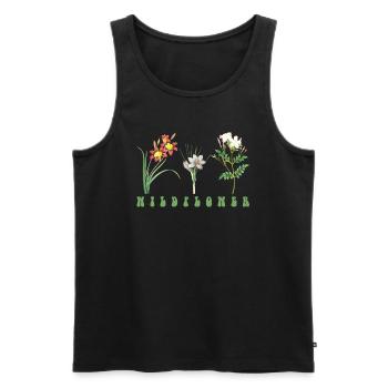 Blume - Männer Premium Bio Tank Top - Schwarz - Vorne - Michal (187cm)