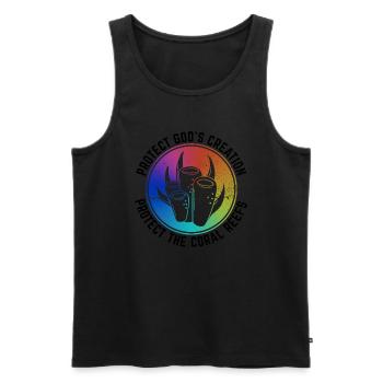 Protect Coral Reefs God Bible Study Faith - Men's Premium Organic Tank Top - black - Front - Michal (187cm)