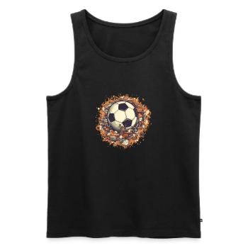 Soccer Ball - Men's Premium Organic Tank Top - black - Front - AI Model Male 178 light (178cm)