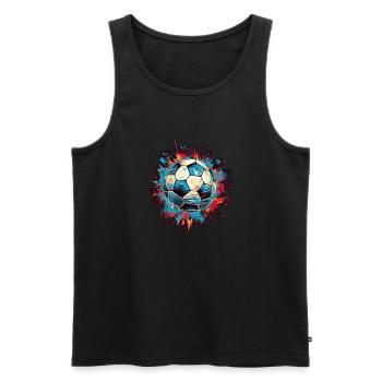 Soccer Ball - Men's Premium Organic Tank Top - black - Front - AI Model Male 178 light (178cm)