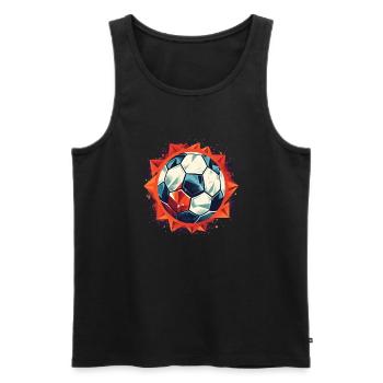 Soccer Ball - Men's Premium Organic Tank Top - black - Front - AI Model Male 178 light (178cm)