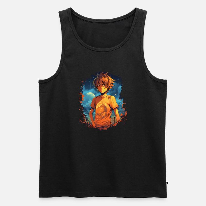 Anime Boy - Männer Premium Bio Tank Top - Schwarz