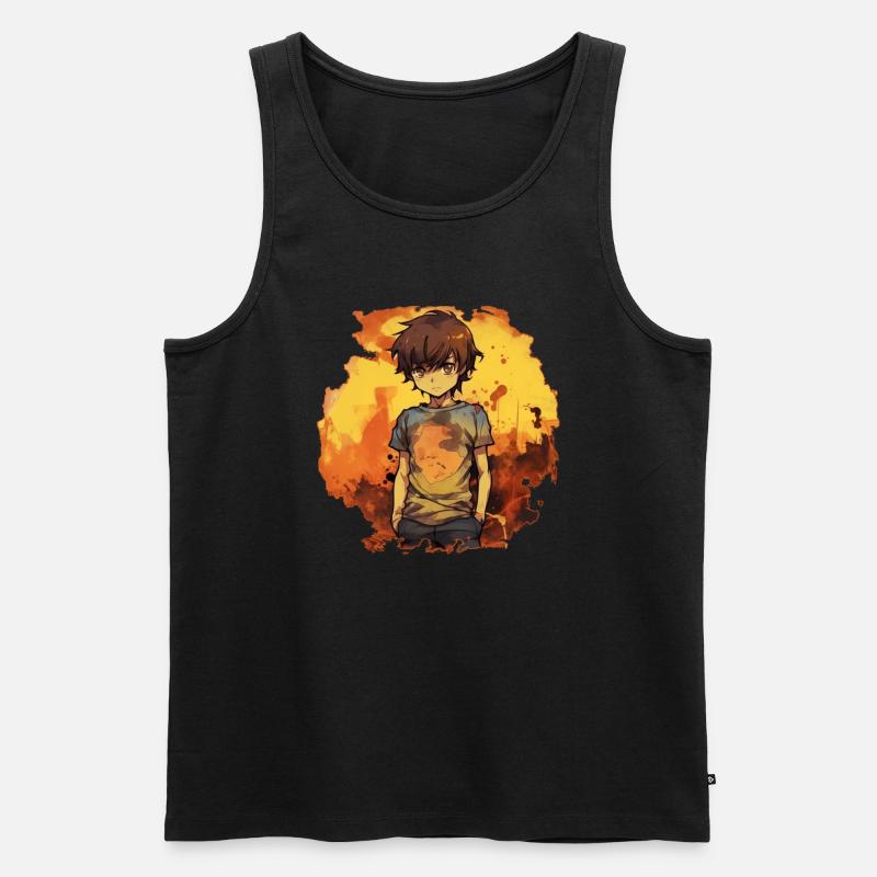Anime Boy - Männer Premium Bio Tank Top - Schwarz