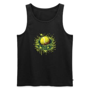 Tennis ball - Men's Premium Organic Tank Top - black - Front - AI Model Male 178 light (178cm)