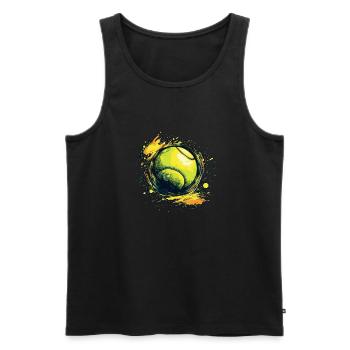 Tennis ball - Men's Premium Organic Tank Top - black - Front - AI Model Male 178 light (178cm)