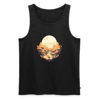 Landschaft - Männer Premium Bio Tank Top - Schwarz - Vorne - Michal (187cm)