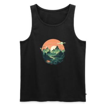 Landscape - Men's Premium Organic Tank Top - black - Front - AI Model Male 178 light (178cm)