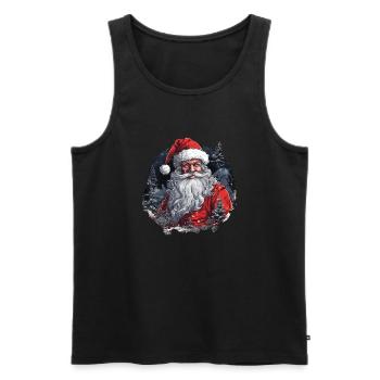 Père Noël - Débardeur bio Premium Homme - noir - Devant - AI Model Male 178 light (178cm)