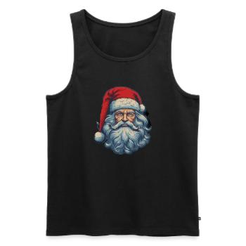 Père Noël - Débardeur bio Premium Homme - noir - Devant - AI Model Male 178 light (178cm)