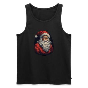 Père Noël - Débardeur bio Premium Homme - noir - Devant - AI Model Male 178 light (178cm)