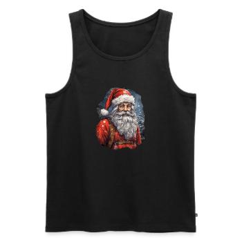 Père Noël - Débardeur bio Premium Homme - noir - Devant - AI Model Male 178 light (178cm)