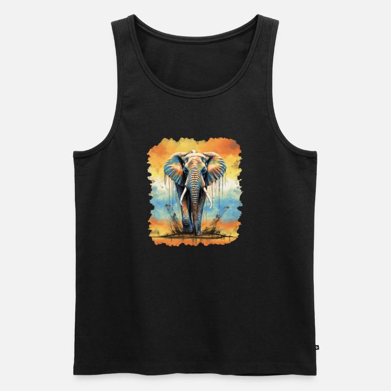 Elefant - Männer Premium Bio Tank Top - Schwarz
