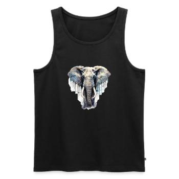 Elefant - Männer Premium Bio Tank Top - Schwarz - Vorne - AI Model Male 178 light (178cm)