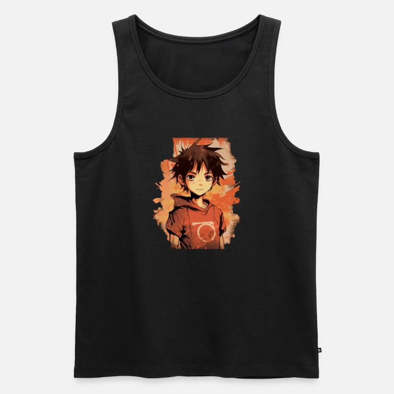 Anime Boy - Männer Premium Bio Tank Top - Schwarz