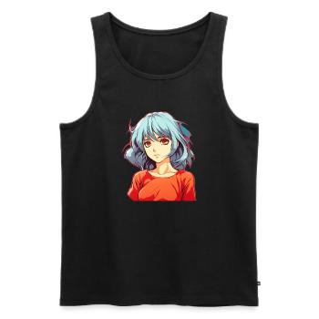Anime Girl - Débardeur bio Premium Homme - noir - Devant - AI Model Male 178 light (178cm)