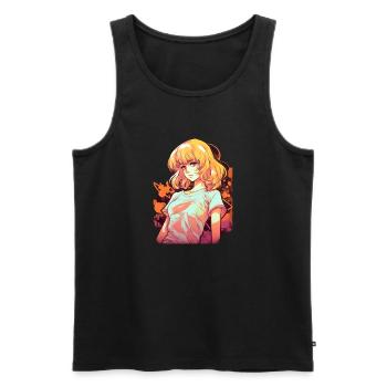 Anime Girl - Débardeur bio Premium Homme - noir - Devant - AI Model Male 178 light (178cm)