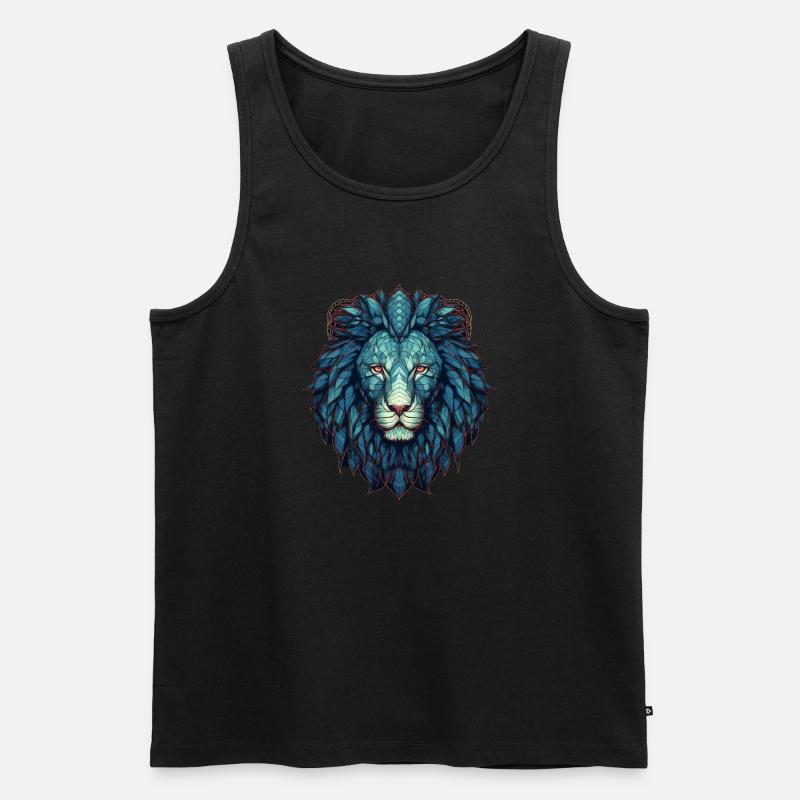 Löwe - Männer Premium Bio Tank Top - Schwarz