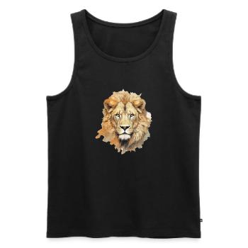 Löwe - Männer Premium Bio Tank Top - Schwarz - Vorne - AI Model Male 178 light (178cm)