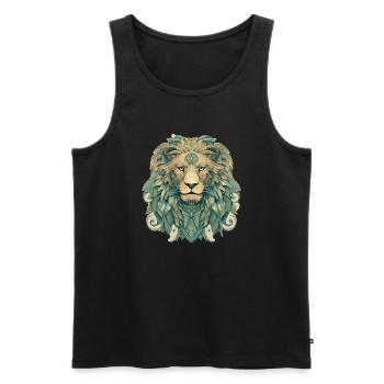 Lion - Débardeur bio Premium Homme - noir - Devant - AI Model Male 178 light (178cm)