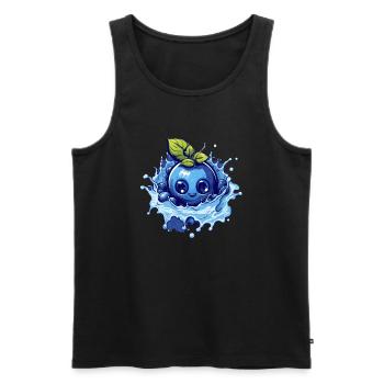 Blaubeere - Männer Premium Bio Tank Top - Schwarz - Vorne - AI Model Male 178 light (178cm)