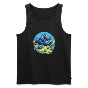 Blaubeere - Männer Premium Bio Tank Top - Schwarz - Vorne - AI Model Male 178 light (178cm)
