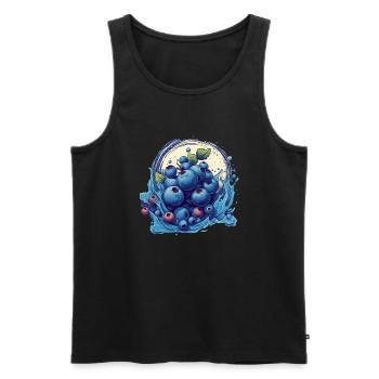 Blaubeere - Männer Premium Bio Tank Top - Schwarz - Vorne - AI Model Male 178 light (178cm)