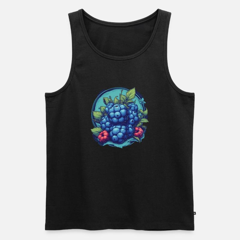 Blaubeere - Männer Premium Bio Tank Top - Schwarz