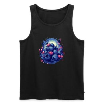 Blaubeere - Männer Premium Bio Tank Top - Schwarz - Vorne - AI Model Male 178 light (178cm)
