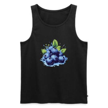 Blaubeere - Männer Premium Bio Tank Top - Schwarz - Vorne - AI Model Male 178 light (178cm)