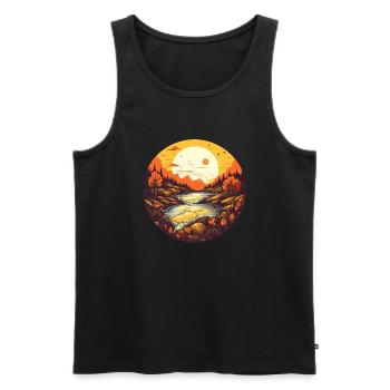 Herbstliche Landschaft - Männer Premium Bio Tank Top - Schwarz - Vorne - AI Model Male 178 light (178cm)