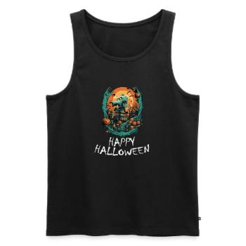 Halloween - Happy Halloween - Männer Premium Bio Tank Top - Schwarz - Vorne - AI Model Male 178 light (178cm)