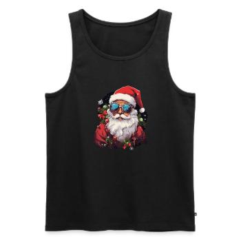 Père Noël - Débardeur bio Premium Homme - noir - Devant - AI Model Male 178 light (178cm)