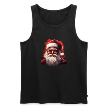 Père Noël - Débardeur bio Premium Homme - noir - Devant - AI Model Male 178 light (178cm)