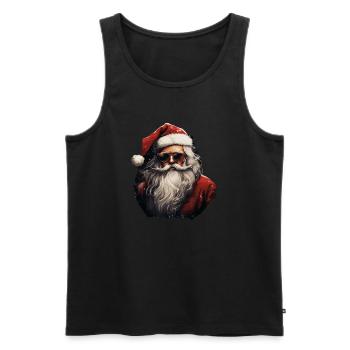 Père Noël - Débardeur bio Premium Homme - noir - Devant - AI Model Male 178 light (178cm)