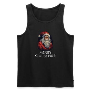 Le Père Noël épouse Noël - Débardeur bio Premium Homme - noir - Devant - AI Model Male 178 light (178cm)