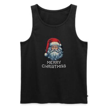 Le Père Noël épouse Noël - Débardeur bio Premium Homme - noir - Devant - AI Model Male 178 light (178cm)