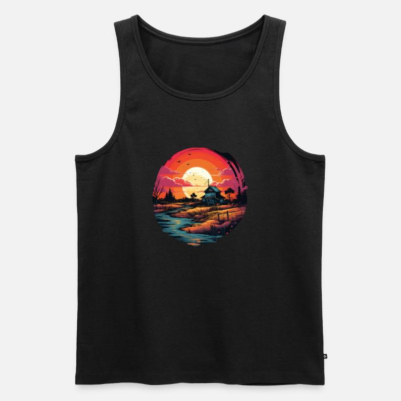 Landschaft - Männer Premium Bio Tank Top - Schwarz