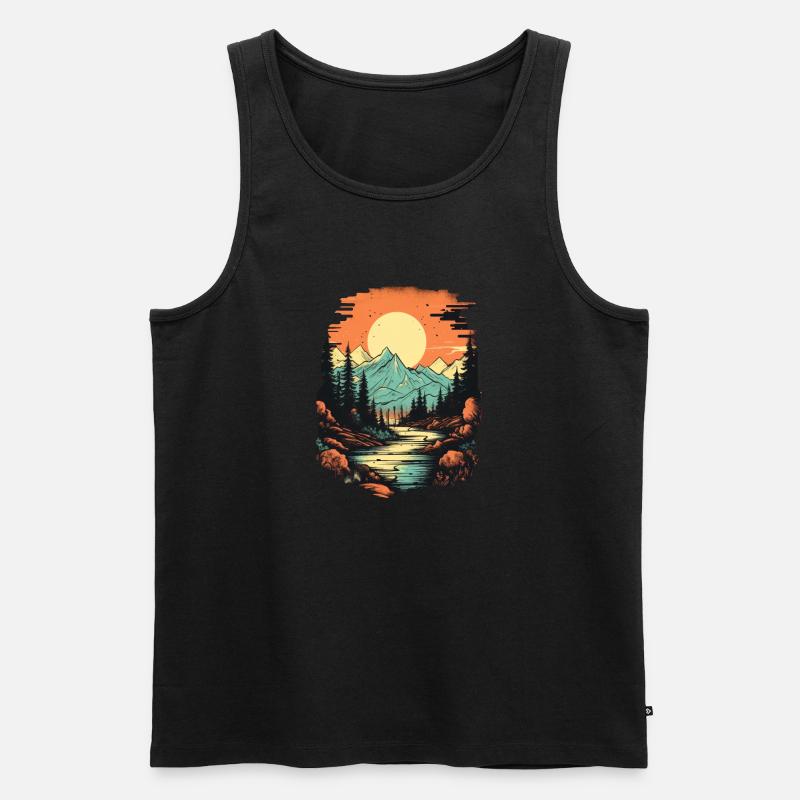 Landschaft - Männer Premium Bio Tank Top - Schwarz