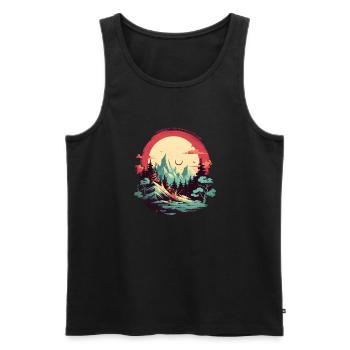 Landschaft - Männer Premium Bio Tank Top - Schwarz - Vorne - Michal (187cm)