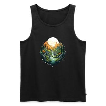Landschaft - Männer Premium Bio Tank Top - Schwarz - Vorne - Michal (187cm)