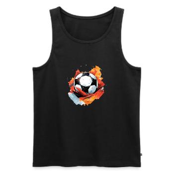 Fußball Ball - Männer Premium Bio Tank Top - Schwarz - Vorne - Michal (187cm)