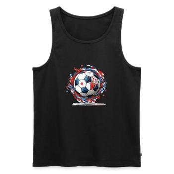 Fußball Ball - Männer Premium Bio Tank Top - Schwarz - Vorne - Michal (187cm)