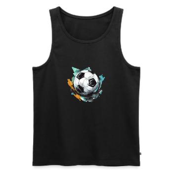 Fußball Ball - Männer Premium Bio Tank Top - Schwarz - Vorne - Michal (187cm)