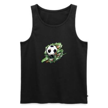 Fußball Ball - Männer Premium Bio Tank Top - Schwarz - Vorne - Michal (187cm)