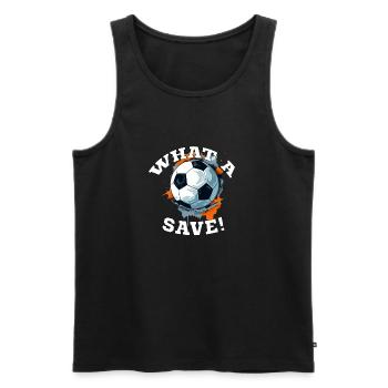 Balle de football - Quelle sauvegarde! - Débardeur bio Premium Homme - noir - Devant - Michal (187cm)