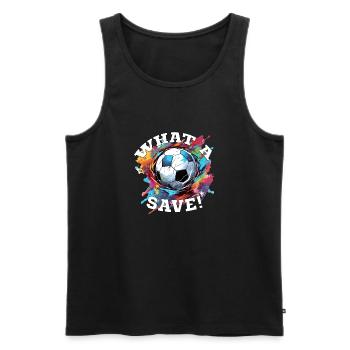 Balle de football - Quelle sauvegarde! - Débardeur bio Premium Homme - noir - Devant - Michal (187cm)
