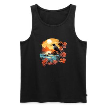 Tropical - Men's Premium Organic Tank Top - black - Front - AI Model Male 178 light (178cm)