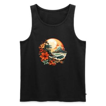 Tropical - Men's Premium Organic Tank Top - black - Front - AI Model Male 178 light (178cm)